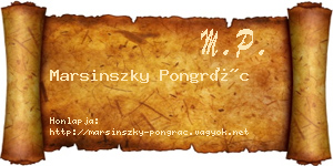 Marsinszky Pongrác névjegykártya